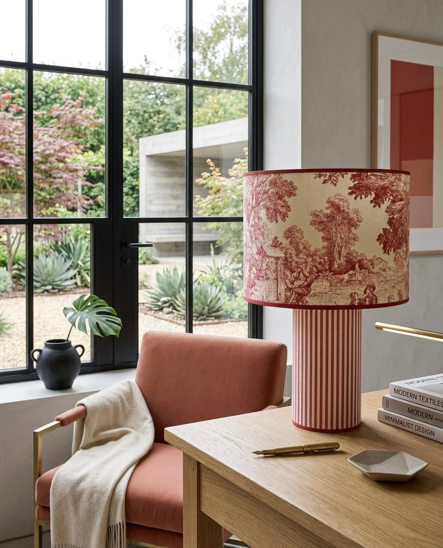 Paralume Toile de Jouy Rosso