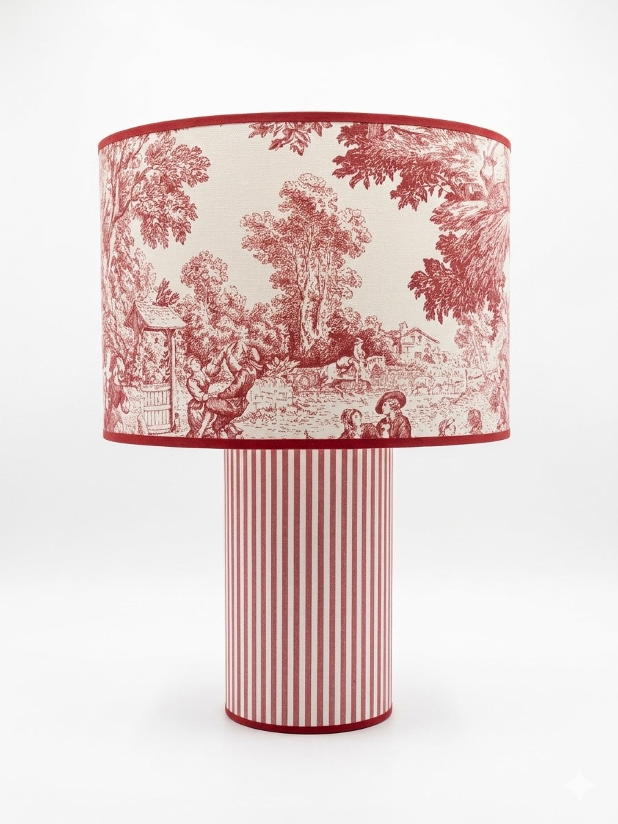 Paralume Toile de Jouy Rosso