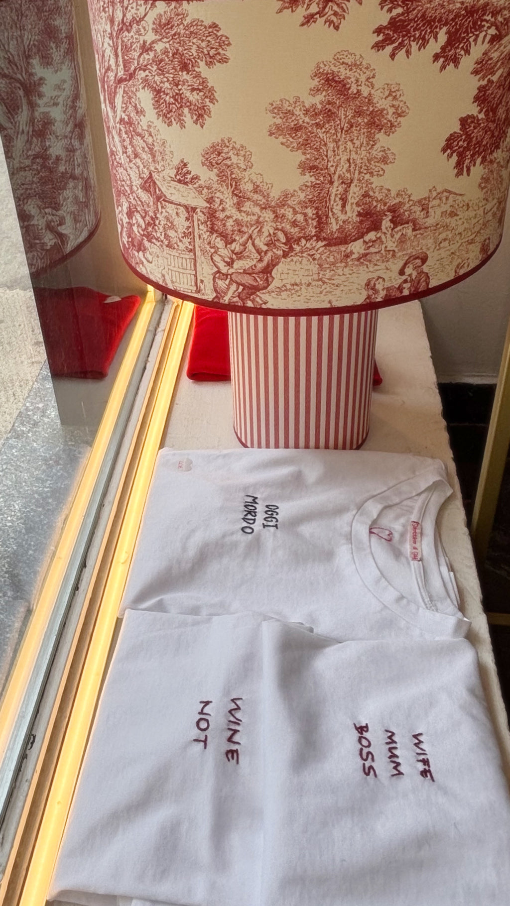 Paralume Toile de Jouy Rosso