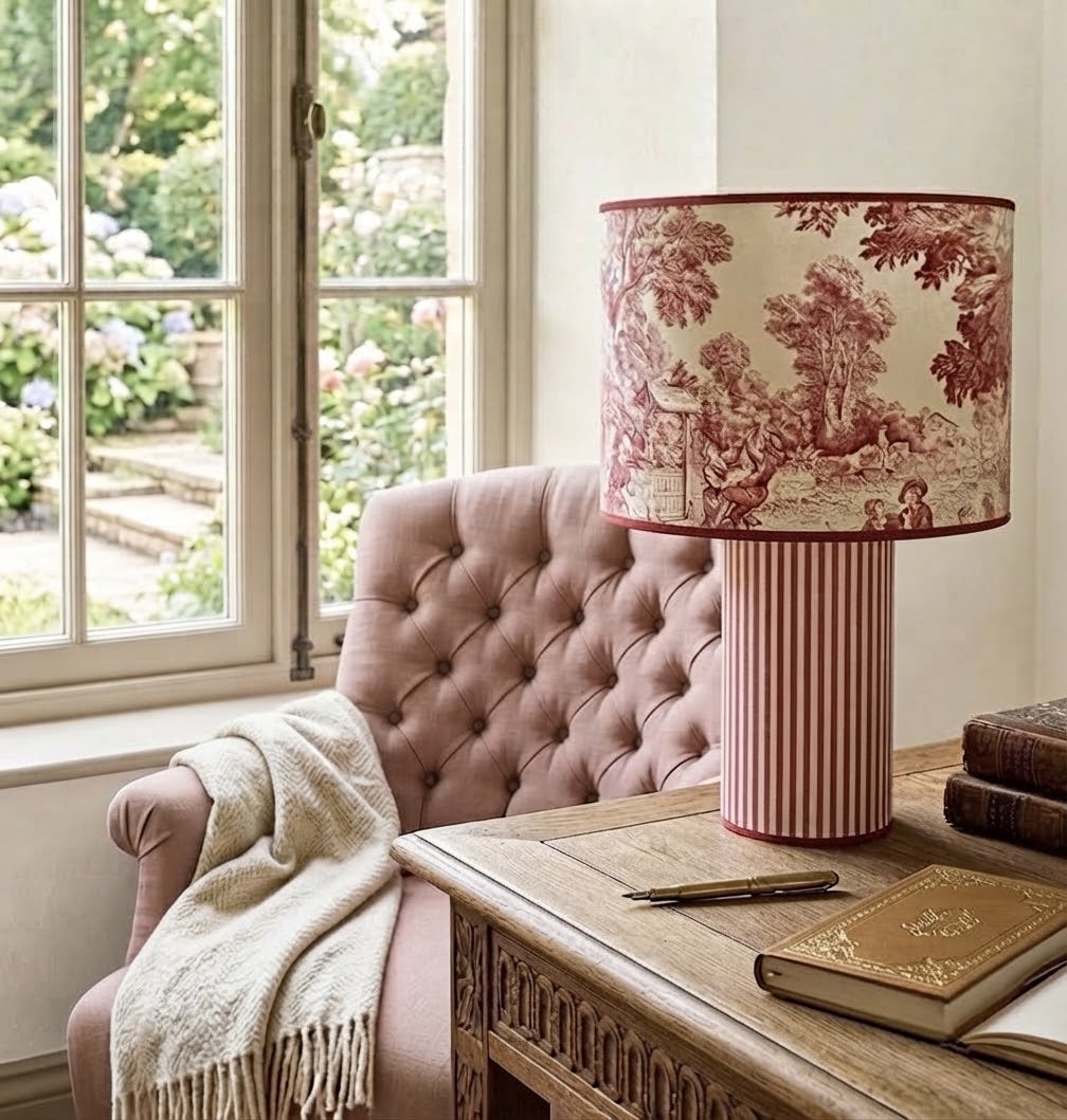 Paralume Toile de Jouy Rosso