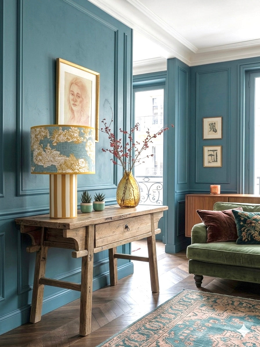 Paralume Toile de Jouy Ocra